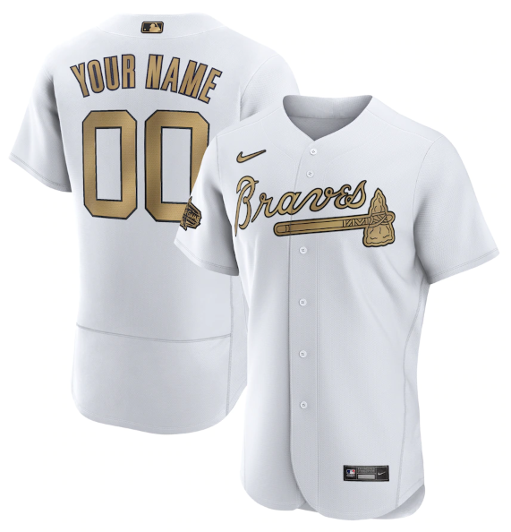 Men's White Atlanta Braves Active Player Custom 2022 All-Star Flex Base Stitched MLB Jersey